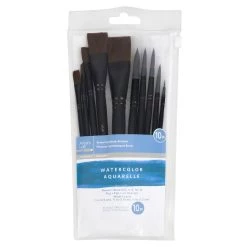 Best deal 💯 12 Packs: 10 ct. (120 total) Necessities™ Brown Synthetic Watercolor Brush Set by Artist's Loft™ by Artists Loft 👏 -Artists Loft Sales 10171148 1 1