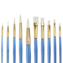 Budget 👍 White Synthetic Acrylic Round & Flat 10 Piece Brush Combo By Artist's Loft® Necessities™ by Artists Loft 😀 -Artists Loft Sales 10171153 5