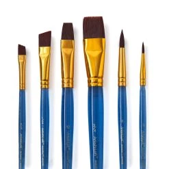 Best Sale 𧨠Necessities™ Brown Synthetic Acrylic Brush Set by Artist's Loft™ by Artists Loft π―