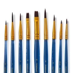 Best reviews of π€© Brown Synthetic Acrylic 9 Piece Brush Combo by Artist's Loft® Necessities™ by Artists Loft π§¨