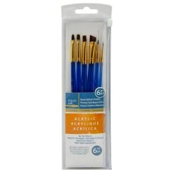 Best deal 😍 Small Brown Synthetic Acrylic 6 Piece Brush Combo by Artist's Loft® Necessities™ by Artists Loft ⭐ -Artists Loft Sales 10171170 1