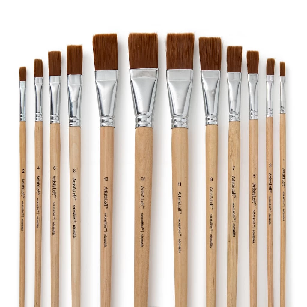 Buy ❤️ Brown Synthetic Flat Brushes by Artist's Loft® Necessities™ by Artists Loft ✔️ 3 Buy ❤️ Brown Synthetic Flat Brushes by Artist's Loft® Necessities™ by Artists Loft ✔️