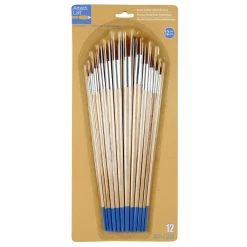 Best Pirce 🧨 12 Packs: 12 ct. (144 total) Necessities™ Brown Synthetic Round Brush Set by Artist's Loft™ by Artists Loft 🔔