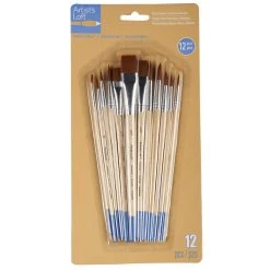 Buy 🎁 Brown Synthetic Flat & Round Brushes by Artist's Loft® Necessities™ by Artists Loft 😀 -Artists Loft Sales 10335747