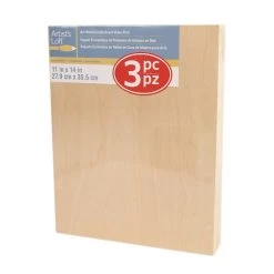 Best Sale 🔔 6 Packs: 3 ct. (18 total) 11" x 14" Cradled Wood Painting Panels by Artist's Loft™ by Artists Loft 🔥