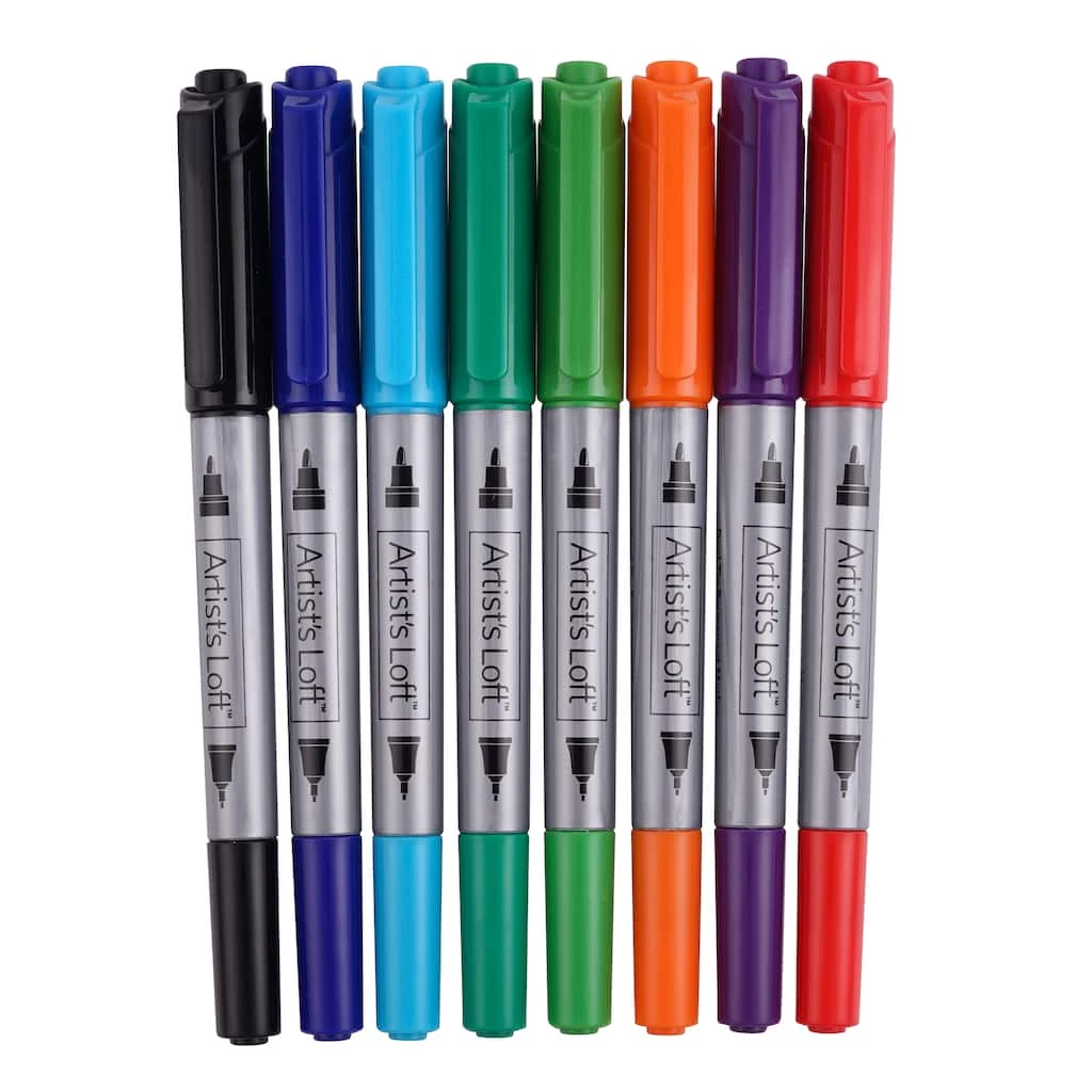Outlet π 12 Packs: 8 ct. (96 total) Dual Tip Permanent Markers by Artist's Loft™ by Artists Loft π 3 Outlet π 12 Packs: 8 ct. (96 total) Dual Tip Permanent Markers by Artist's Loft™ by Artists Loft π