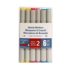 Best Pirce 🔥 6 Packs: 6 ct. (36 total) Bright Primaries Sketch Markers by Artist's Loft™ by Artists Loft 😍