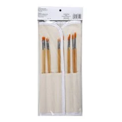 Discount 👏 12 Pack: Long Handle Gold Synthetic Paintbrush Set by Artist's Loft® Necessities™ by Artists Loft 😉 -Artists Loft Sales 10552919 2 1