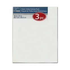 Best Sale 😉 3 Pack 18" x 24" White Super Value Canvas by Artist's Loft® Necessities™ by Artists Loft 😍