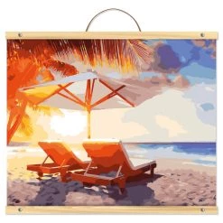 Hot Sale π 12 Pack: Beach with Chairs Paint-by-Number Kit by Artist's Loft™ Necessities™ by Artists Loft π