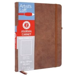 Promo 😍 Brown Premium Hardcover Dot Journal, 6" x 8" by Artist's Loft™ by Artists Loft 🥰