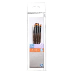 New 😍 Golden Synthetic Acrylic 5 Piece Brush Set by Artist's Loft™ by Artists Loft 🌟 -Artists Loft Sales 10669081 3