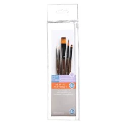 Best reviews of ❤️ Golden Synthetic Acrylic 5 Piece Brush Set by Artist's Loft™ by Artists Loft 😍 -Artists Loft Sales 10669087 3