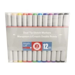Coupon 𧨠12 Color Dual Tip Sketch Markers by Artist's Loft™ by Artists Loft π