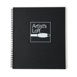 Budget π Black Hard Cover Drawing Pad by Artist's Loft™, 8.5" x 11" by Artists Loft π