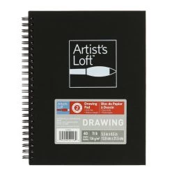 Best Sale 🥰 Black Hard Cover Drawing Pad by Artist's Loft™, 5.5" x 8.5" by Artists Loft ✨ -Artists Loft Sales 10670898 3