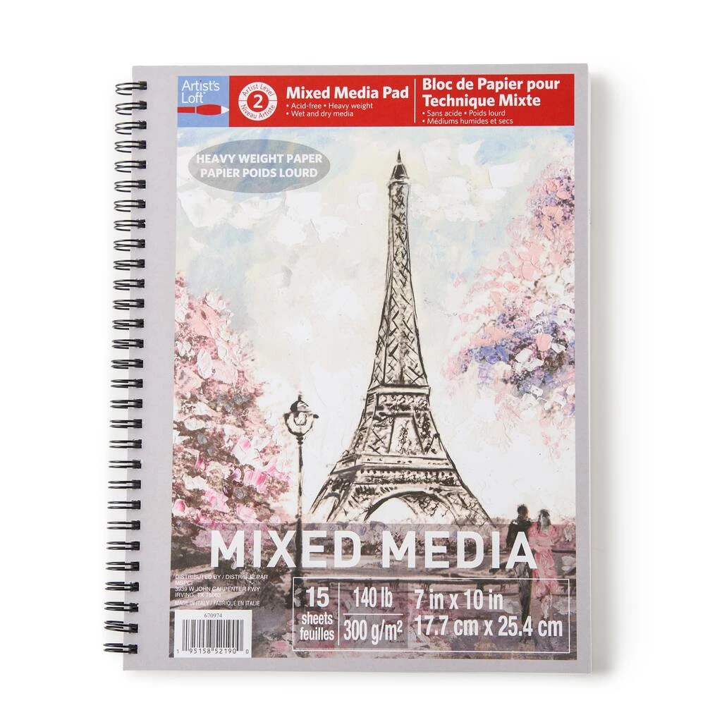 Wholesale π€© 12 Pack: Mixed Media Heavy Weight Paper Pad by Artist's Loft™, 7" x 10" by Artists Loft π 10 Wholesale π€© 12 Pack: Mixed Media Heavy Weight Paper Pad by Artist's Loft™, 7" x 10" by Artists Loft π - Image 8