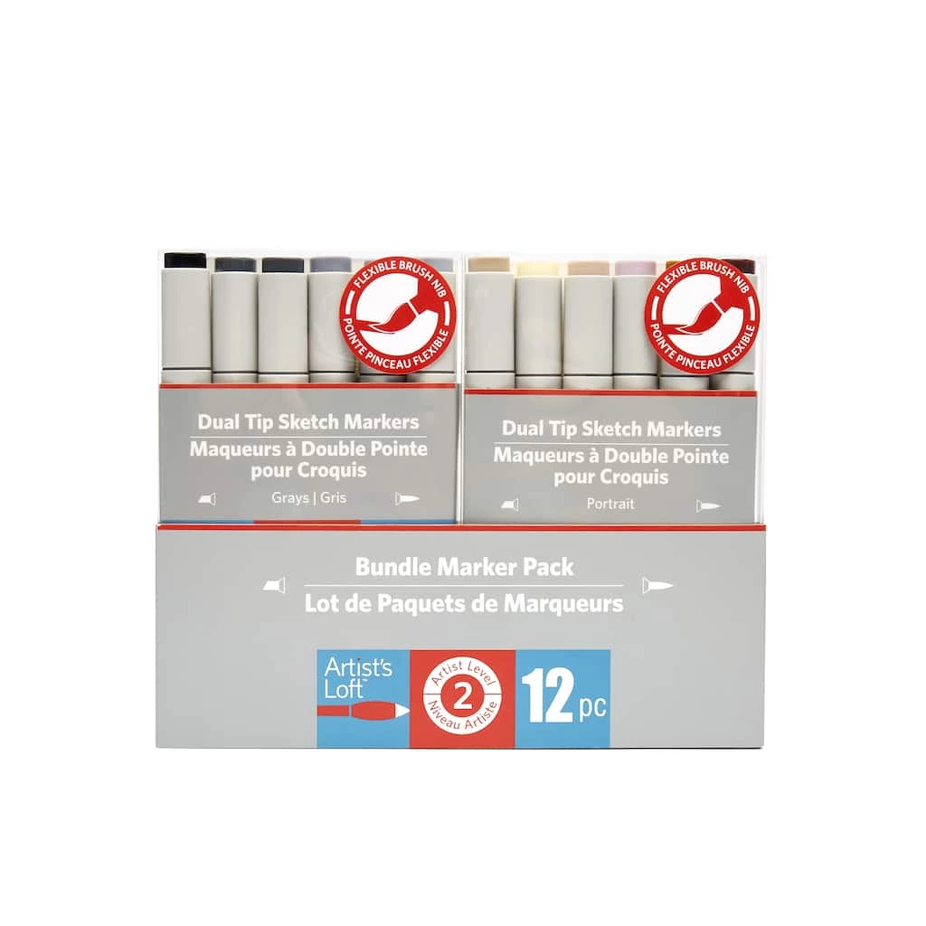 Outlet π Dual Tip Gray Sketch Marker Bundle Pack by Artist's Loft™ by Artists Loft π 4 Outlet π Dual Tip Gray Sketch Marker Bundle Pack by Artist's Loft™ by Artists Loft π - Image 2
