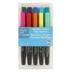 New π 10 Color Metallic Outline Paint Marker Set by Artist's Loft™ by Artists Loft π