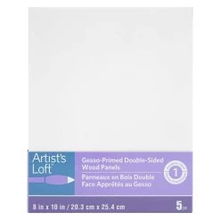 Outlet 💯 5 Pack Level 1 8" x 10" Gesso-Primed Double-Sided MDF Panels by Artist's Loft™ by Artists Loft 🎁