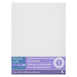 Outlet 🎉 4 Pack Level 1 9" x 12" Gesso-Primed Double-Sided MDF Panels by Artist's Loft™ by Artists Loft 👍
