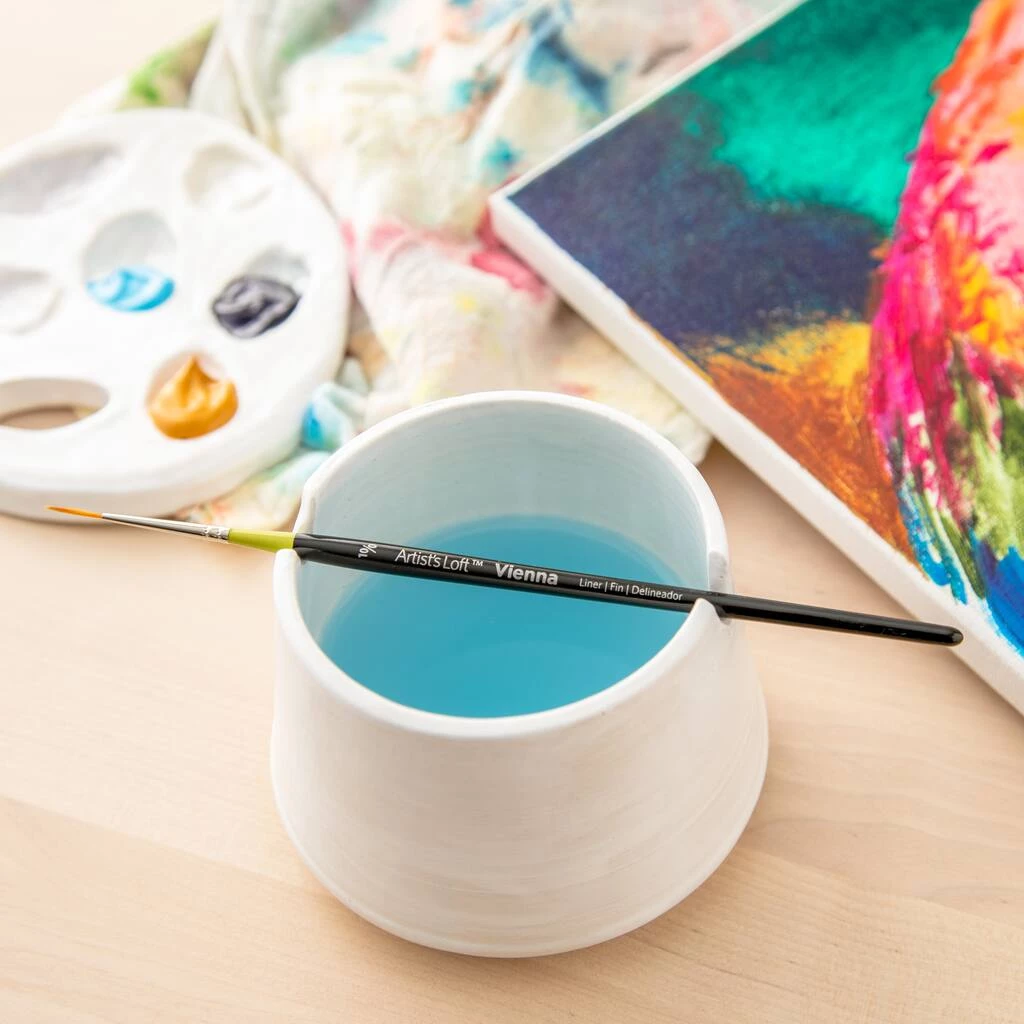 Cheap π 12 Pack: Vienna Golden Taklon Short Handle Liner Brush by Artist's Loft™ by Artists Loft π 4 Cheap π 12 Pack: Vienna Golden Taklon Short Handle Liner Brush by Artist's Loft™ by Artists Loft π - Image 2