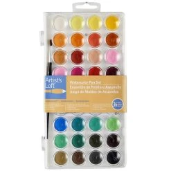 Best Pirce 🎉 12 Packs: 36 ct. (432 total) Watercolor Pan Set by Artist's Loft™ Fundamentals™ by Artists Loft 🤩 -Artists Loft Sales MP122060 1