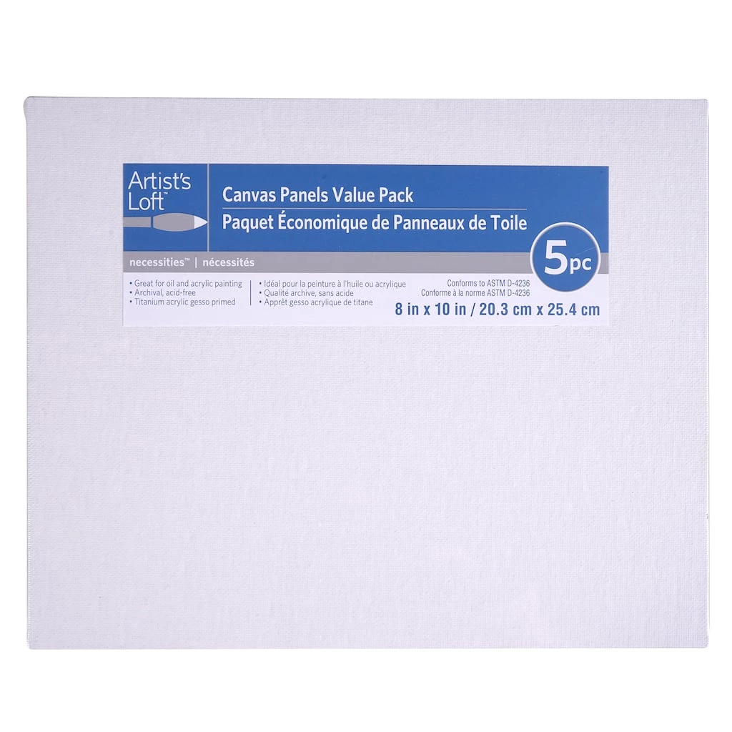 Wholesale π 8 Packs: 5 ct. (40 total) 8" x 10" Canvas Panel Value Pack by Artist's Loft® Necessities™ by Artists Loft β 7 Wholesale π 8 Packs: 5 ct. (40 total) 8" x 10" Canvas Panel Value Pack by Artist's Loft® Necessities™ by Artists Loft β - Image 5