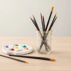 Outlet 😀 12 Packs: 10 ct. (120 total) Necessities™ Golden Synthetic Acrylic Brush Set by Artist's Loft™ by Artists Loft 🌟 -Artists Loft Sales MP171146 21