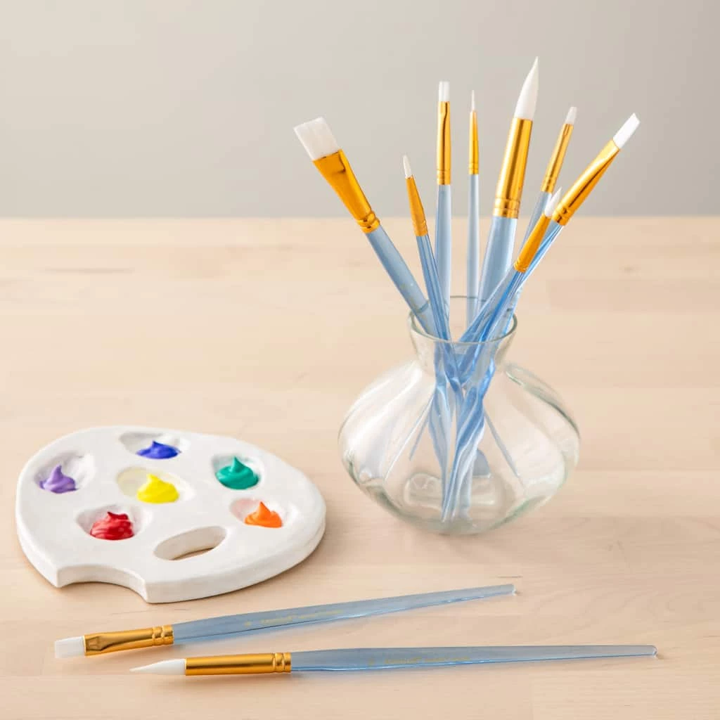 Brand new β€οΈ 12 Packs: 10 ct. (120 total) Necessities™ White Synthetic Acrylic Round & Flat Brush Set by Artist's Loft™ by Artists Loft π₯ 4 Brand new β€οΈ 12 Packs: 10 ct. (120 total) Necessities™ White Synthetic Acrylic Round & Flat Brush Set by Artist's Loft™ by Artists Loft π₯ - Image 2