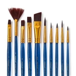 Hot Sale ✨ 12 Packs: 10 ct. (120 total) Necessities™ Brown Synthetic Acrylic Brush Set by Artist's Loft™ by Artists Loft 🛒