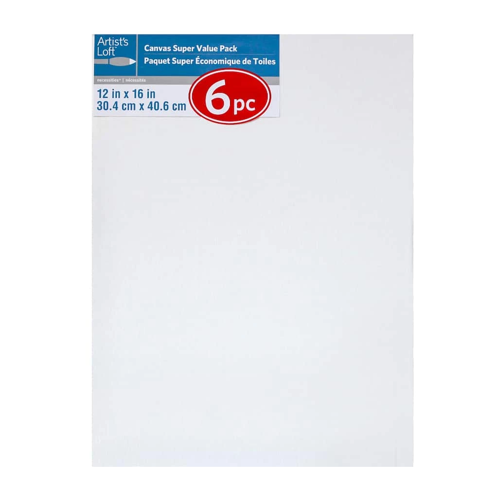 New π 4 Packs: 6 ct. (24 total) 12" x 16" Super Value Canvas by Artist's Loft® Necessities™ by Artists Loft π₯ 3 New π 4 Packs: 6 ct. (24 total) 12" x 16" Super Value Canvas by Artist's Loft® Necessities™ by Artists Loft π₯
