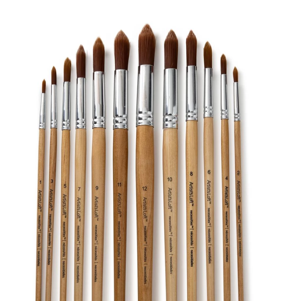 Best Pirce 𧨠12 Packs: 12 ct. (144 total) Necessities™ Brown Synthetic Round Brush Set by Artist's Loft™ by Artists Loft π 4 Best Pirce 𧨠12 Packs: 12 ct. (144 total) Necessities™ Brown Synthetic Round Brush Set by Artist's Loft™ by Artists Loft π - Image 2