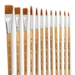 Cheap 🥰 12 Packs: 12 ct. (144 total) Necessities™ Brown Synthetic Flat & Round Brushes by Artist's Loft® by Artists Loft 🔔