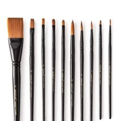 Best Sale 🥰 12 Packs: 10 ct. (120 total) Necessities™ Brown Synthetic Watercolor Brush Set by Artist's Loft™ by Artists Loft 😉