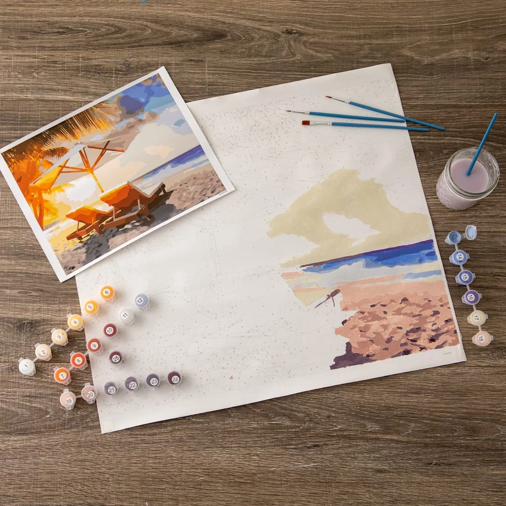 Hot Sale π 12 Pack: Beach with Chairs Paint-by-Number Kit by Artist's Loft™ Necessities™ by Artists Loft π 4 Hot Sale π 12 Pack: Beach with Chairs Paint-by-Number Kit by Artist's Loft™ Necessities™ by Artists Loft π - Image 2