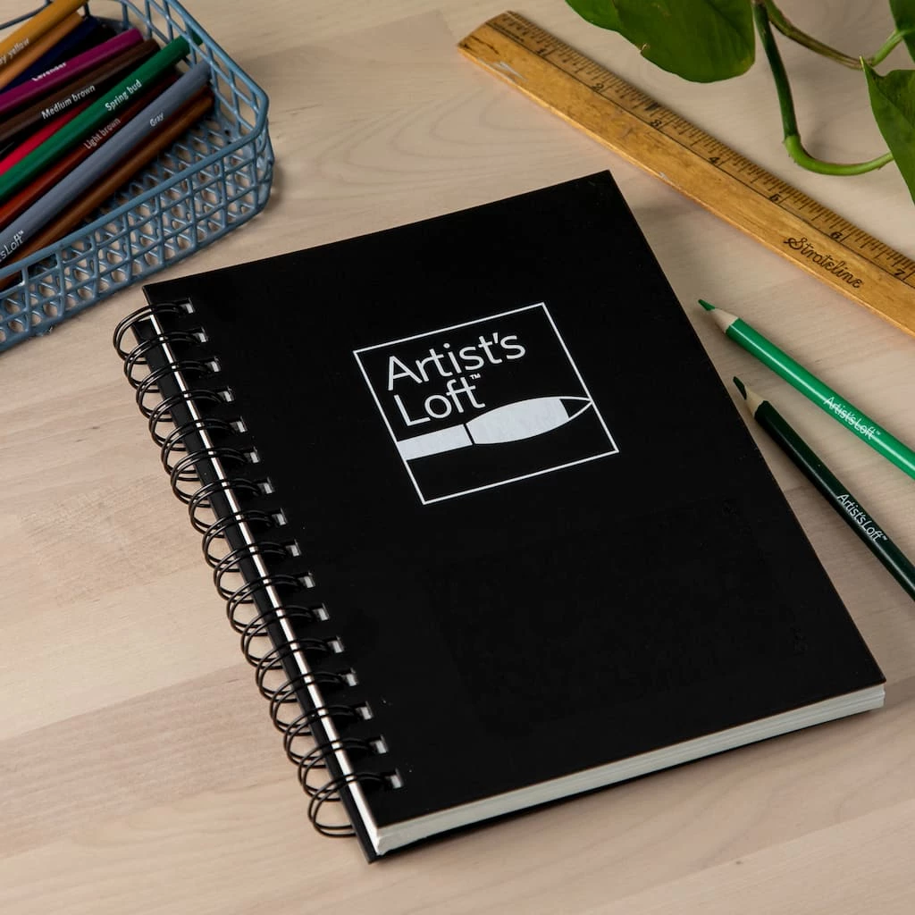 Deals π 6 Pack: Black Hardcover Mixed Media Book by Artist's Loft™, 5.5" x 8.5" by Artists Loft π 4 Deals π 6 Pack: Black Hardcover Mixed Media Book by Artist's Loft™, 5.5" x 8.5" by Artists Loft π - Image 2